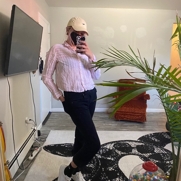 Cynthia Rowley Pink and white stripe top - Picture 2 of 3